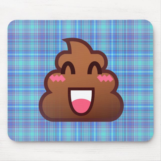 Mousepad xadrez poop emoji (Frente)
