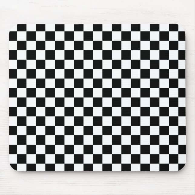 Mousepad Xadrez Preto e Branco (Frente)