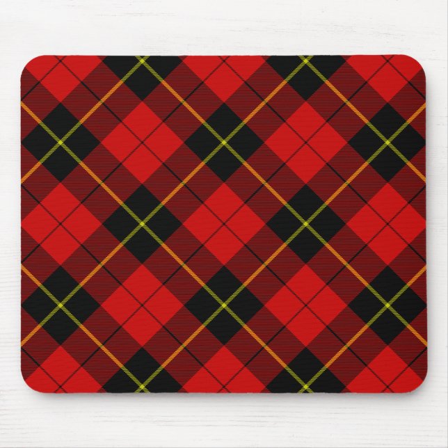 Mousepad Xadrez preto Wallace Tartan (Frente)