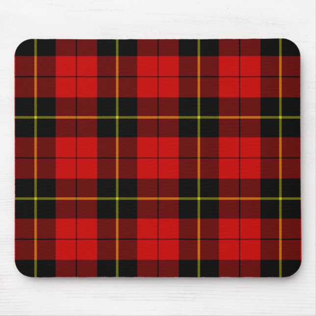 Mousepad Xadrez preto Wallace Tartan (Frente)