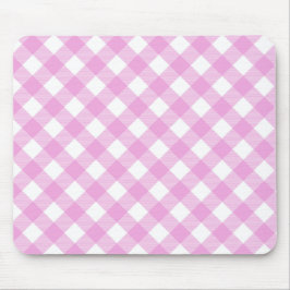 Mousepad Xadrez rosa e branca cor-de-rosa pastel