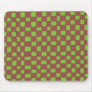 Mousepad Xadrez Verde e Marrom Clássico e Elegante