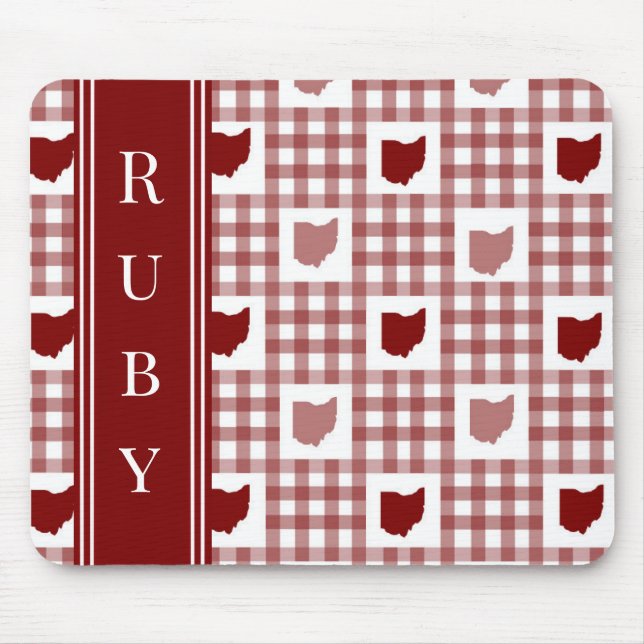 Mousepad Xadrez Vermelho de Ohio (Frente)