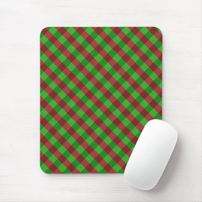 Mousepad Xadrez Vermelho e Verde com Brilho (Com mouse)