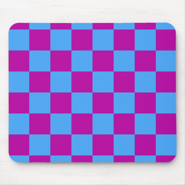 Mousepad Xadrez Xadrezado Azul Roxo (Frente)