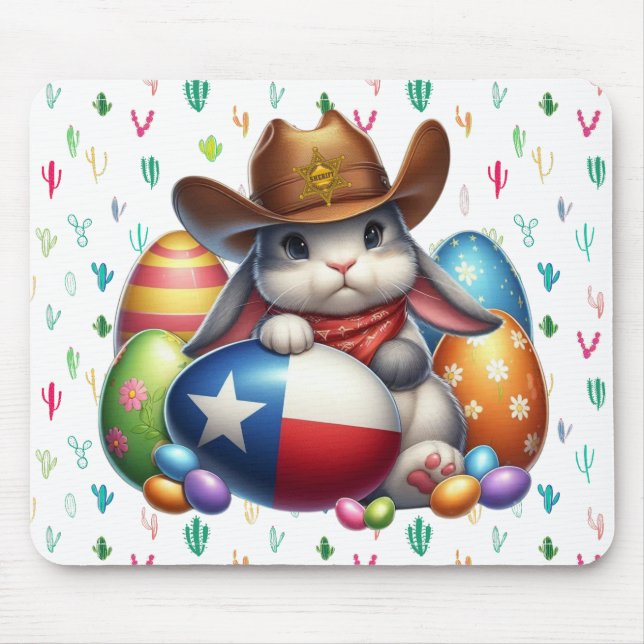 Mousepad Xerife de coelho da Páscoa no Texas/sudoeste (Frente)