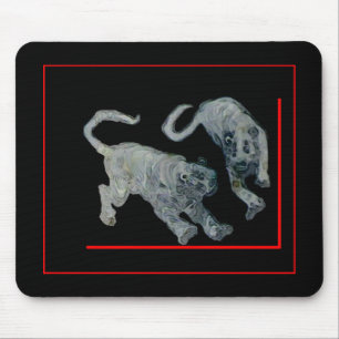 Mousepad Xian China 2002 Ghost Tigers Red Boarder O MUSEU