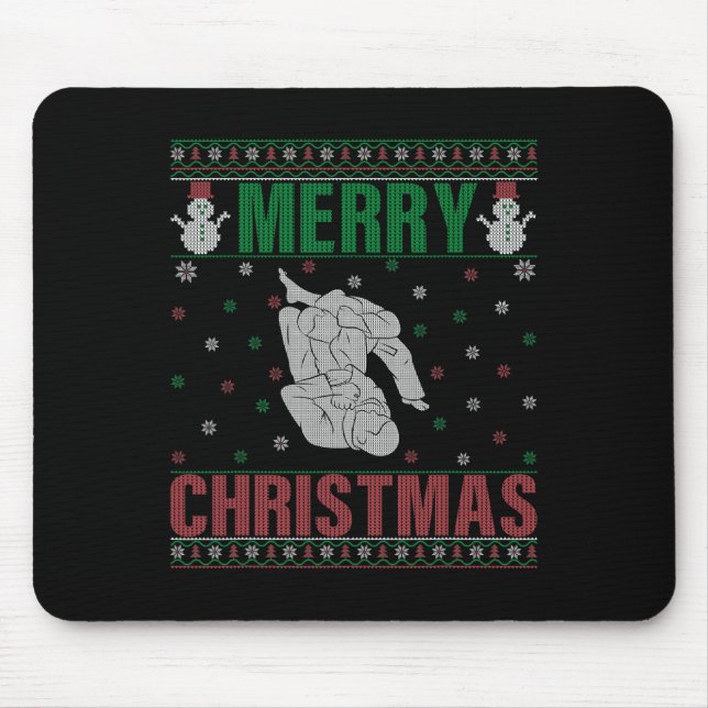 Mousepad Xmas Pjs Matando Jiu Jitsu Fighter Ugly Christmas (Frente)