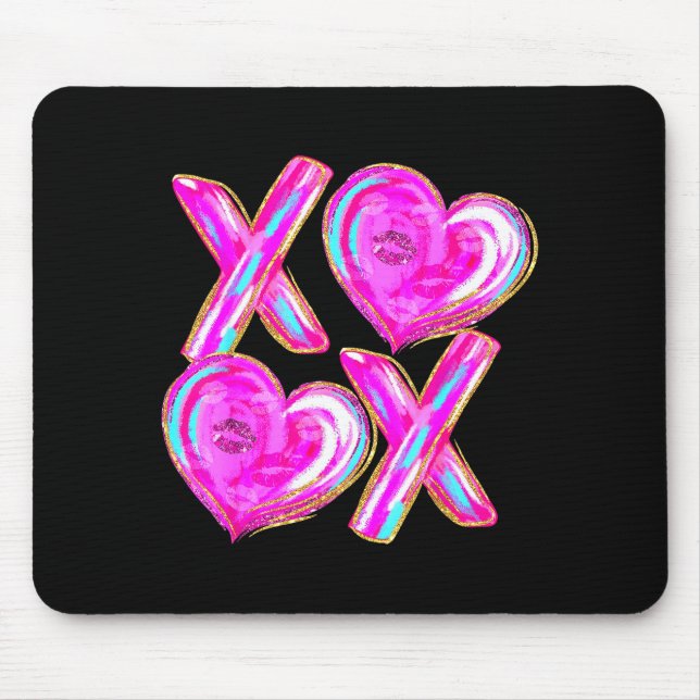 Mousepad Xoxo Hearts Valentine's Day Women Girls Vday  (Frente)