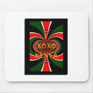 Mousepad XOXO I Love Kenya Black Red Green National Flag Co