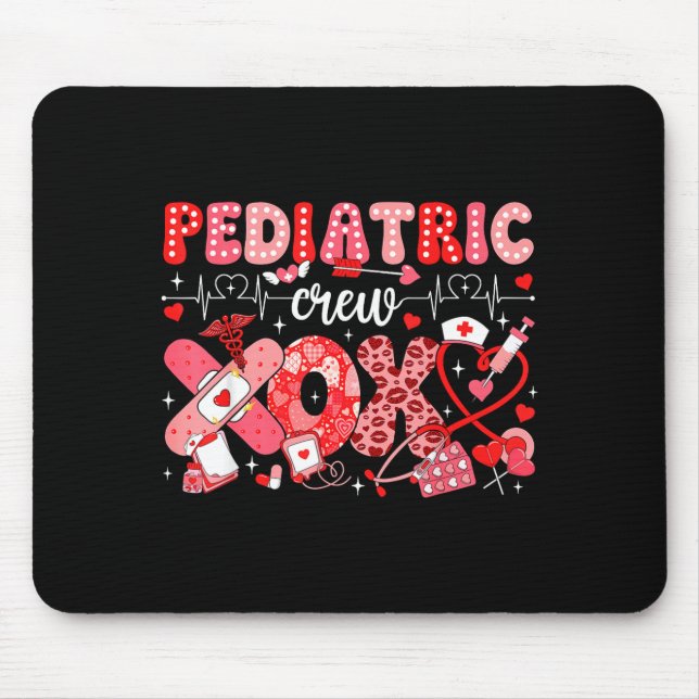 Mousepad Xoxo Nurse Pediatric Crew Nurse Valentine Leopard  (Frente)