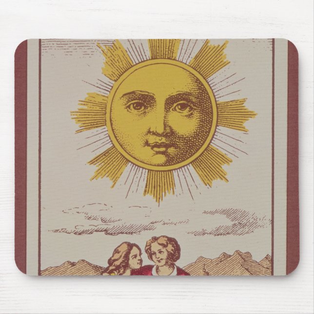 Mousepad XVIIII Le Soleil, cartão de tarot francês do Sun (Frente)