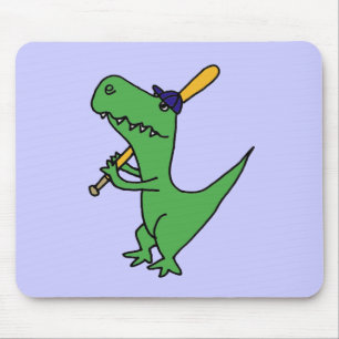 Mousepad XX- dinossauro de T-rex que joga o basebol