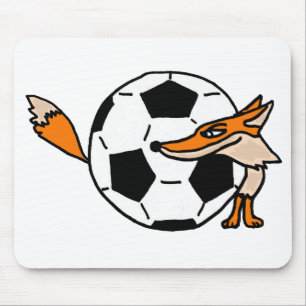 Mousepad XX- Fox atrás de uma arte da bola de futebol