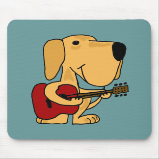 Mousepad XX- labrador retriever amarelo que joga a guitarra