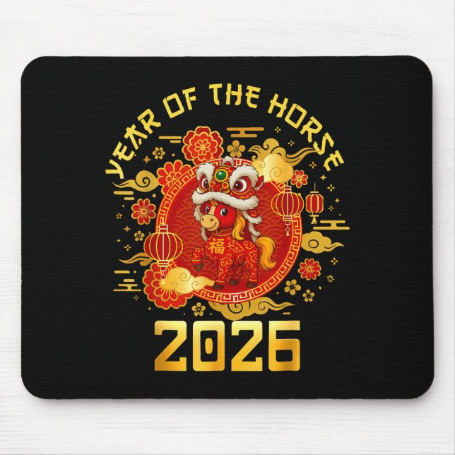 Mousepad Year Of The Horse 2026 Family Matching Mens Womens (Frente)