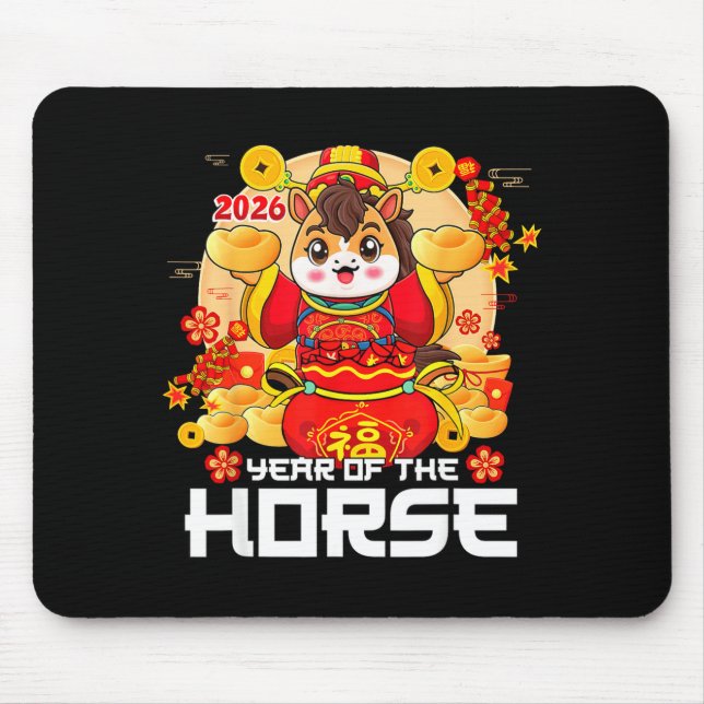 Mousepad Year Of The Horse 2026 Lunar New Year Chinese Zodi (Frente)