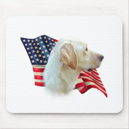 Mousepad Yellow Labrador Retriever American Flag,