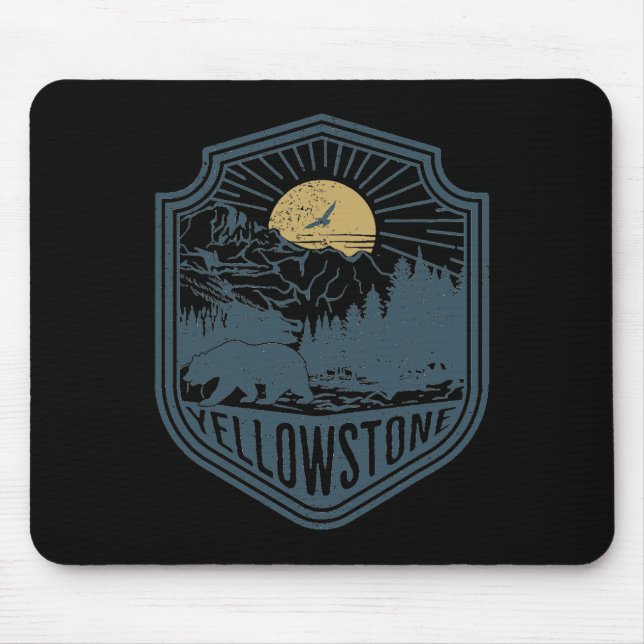 Mousepad Yellowstone National Park Bear Nature Saindo Outdo (Frente)