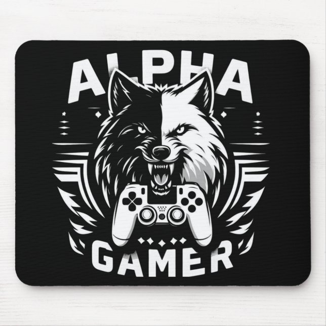 Mousepad Yin Yang Alpha Gamer Lobo (Frente)