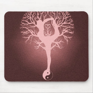 Mousepad Yin yang, árvore de vida, ioga, harmonia