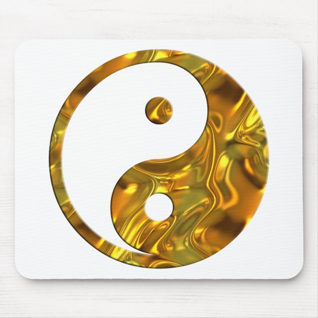 Mousepad Yin & Yang DOURADO | faça seu próprio histórico (Frente)