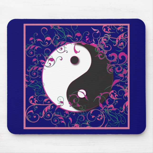 Mousepad Yin & Yang Floral Design (Frente)