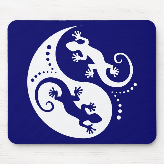 Mousepad YIN & YANG Geckos White + seu histórico e ideia (Frente)