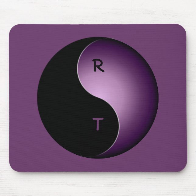 Mousepad yin yang monograma - roxo (Frente)