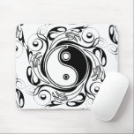 Mousepad Yin & Yang Symbol Black and White Tattoo Style<br><div class="desc">Decorative Ying Yang Symbol Psychedelic Black and White Tattoo Style Art Design. Originally created with Hi Quality Vector Graphic Art Copyright BluedakArt TheChameleonArt.</div>