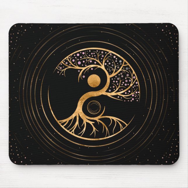 Mousepad Yin Yang Tree of life - Fluorite e Dourado (Frente)
