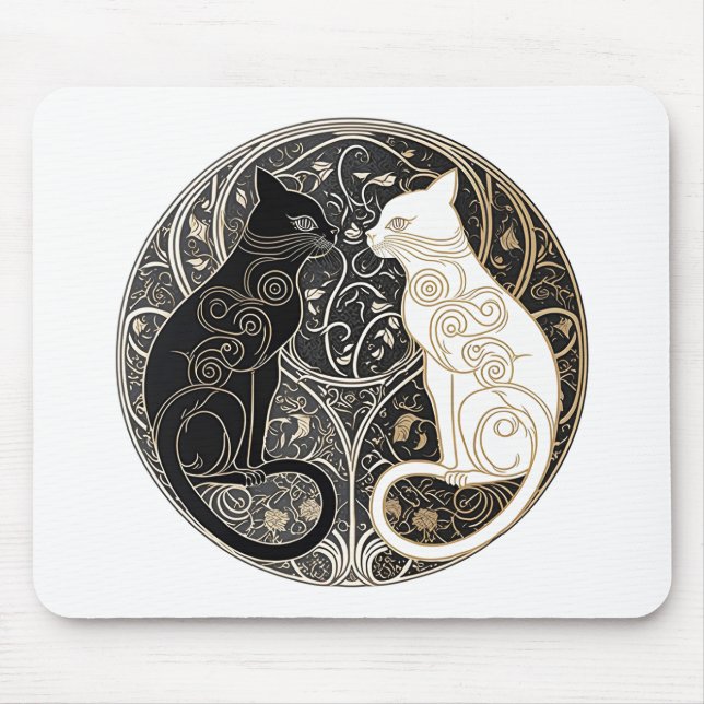 Mousepad Ying e Yang Cats (Frente)