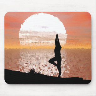 Mousepad Yoga Abstrato Colorida com Sol Brilhante