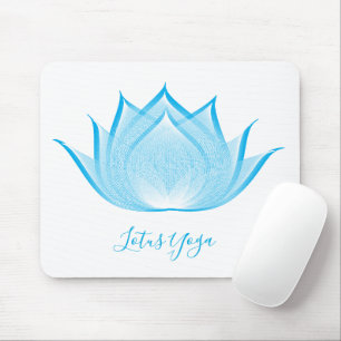 Mousepad Yoga de Arte Gráfica Flor Azul Lotus Moiré