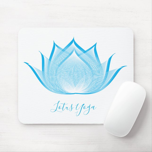 Mousepad Yoga de Arte Gráfica Flor Azul Lotus Moiré (Com mouse)