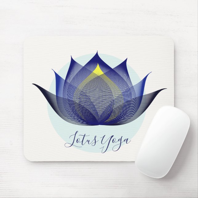 Mousepad Yoga Exclusiva da Arte Flor Amarela Azul (Com mouse)