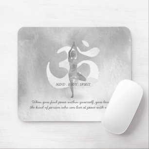 Mousepad YOGA Instructor Meditation Tree Pose Om Sign Quote
