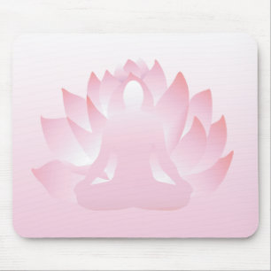 Mousepad Yoga Lotus Pose Flor Rosa Namastpad
