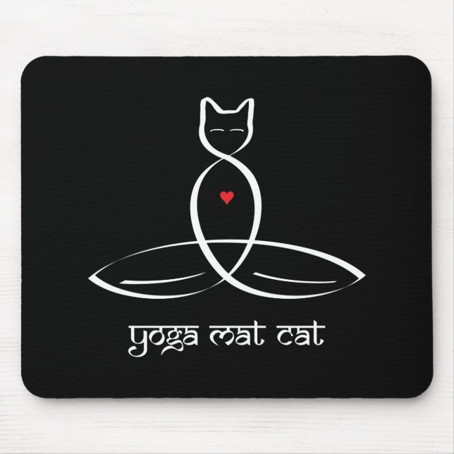 Mousepad Yoga Mat Cat - Texto do estilo Sânscrito. (Frente)