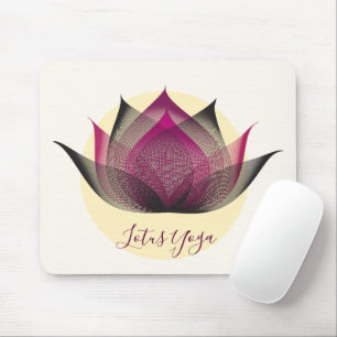 Mousepad Yoga Única da Arte da Flor Amarela rosa