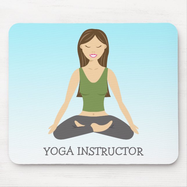 Mousepad Yoga Woman In Lotus Pose And Yoga Instrutor Text (Frente)