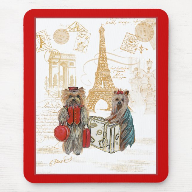 Mousepad Yorkie Eiffel Torre Paris (Frente)