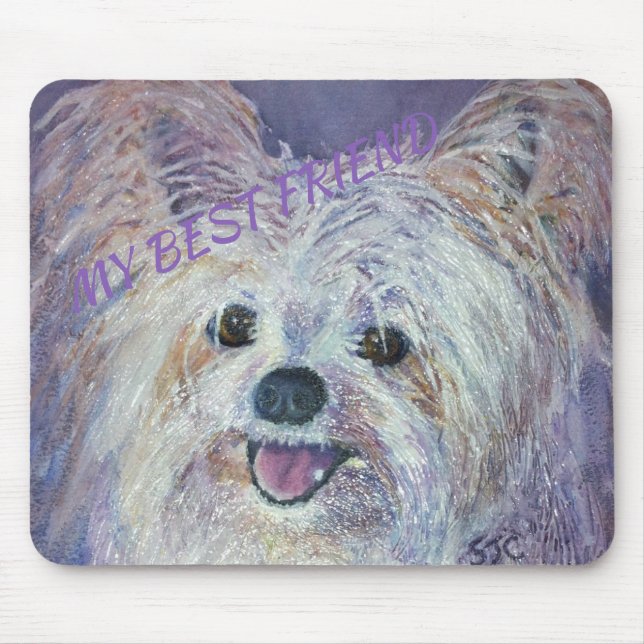 MOUSEPAD YORKIE MIX BRANCO (Frente)