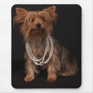 Mousepad Yorkie na colar da pérola
