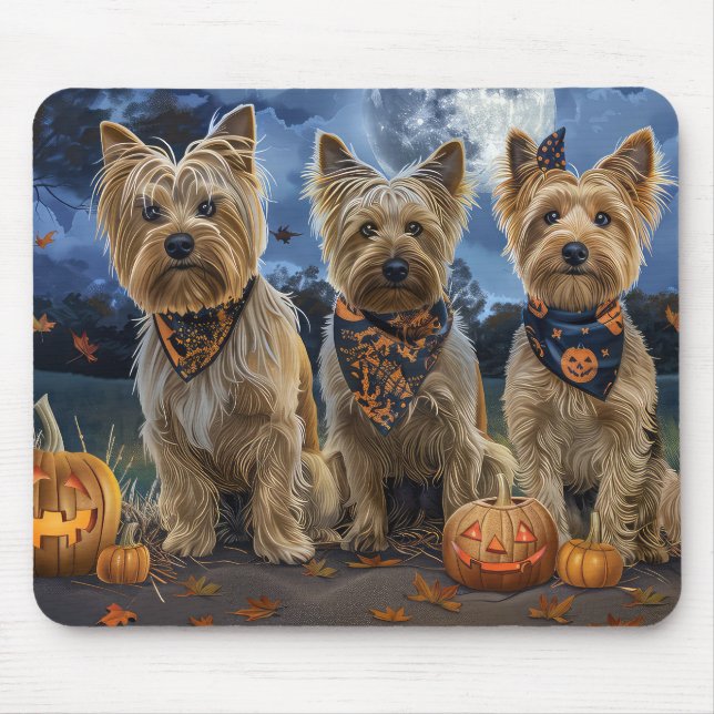 Mousepad Yorkipoo Halloween Spooky (Frente)