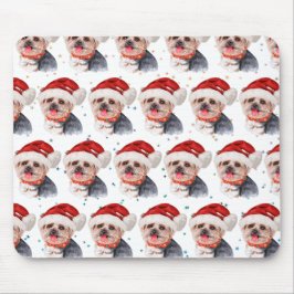 Mousepad Yorkshire Terrier Dog Raça Estrelas de Natal
