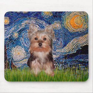 Mousepad Yorkshire Terrier Puppy - Starry Night