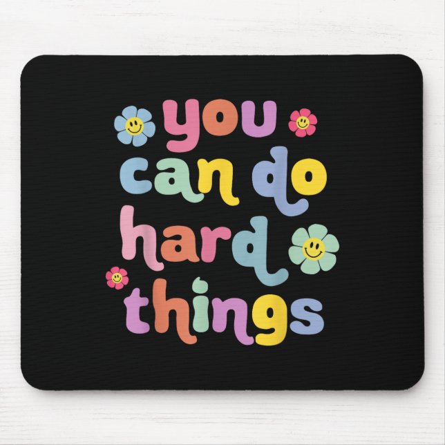 Mousepad You Can Do Hard Things Teacher Back To School Moti (Frente)