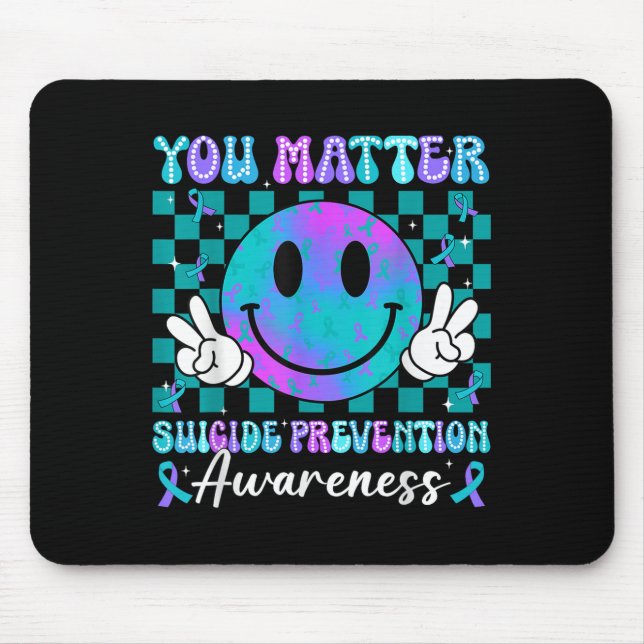 Mousepad You Ribbon Suicide Prevention Awareness Women Men  (Frente)