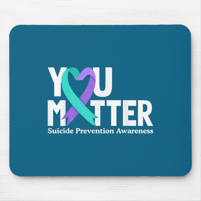 Mousepad You Suicide Prevention Awareness Teal &amp; Purple (Frente)